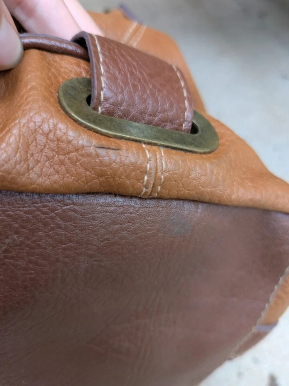 Brown Boho Shoulder Bag with Brass Detail